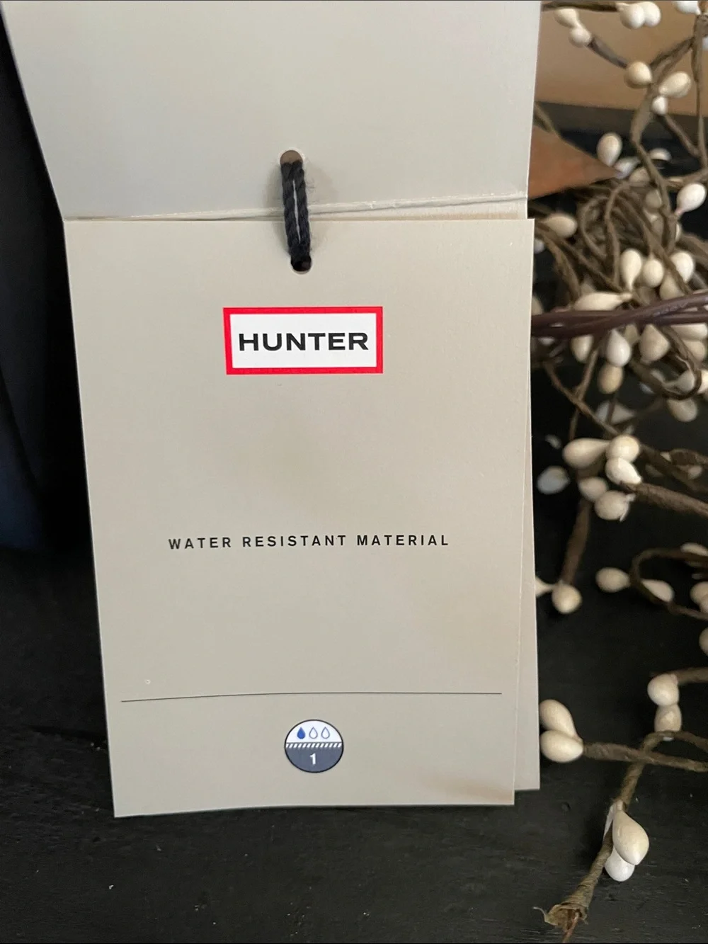 NWT Hunter Black Crossbody Water Resistant Bag with Red Logo Accent 9”x6.5”